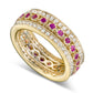 Roni Tochner Jewelry - Tea Rose Ring with 3D Diamonds and Rubies